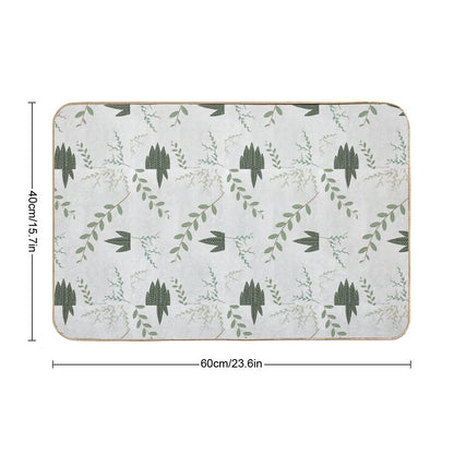 Botanical, Plants  Rapid-Drying Bath Mat