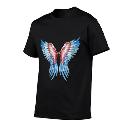 Womens Veterans Day, 4th of July Patriotic Wings Angel Usa Flag  Moisture-wicking T-Shirt