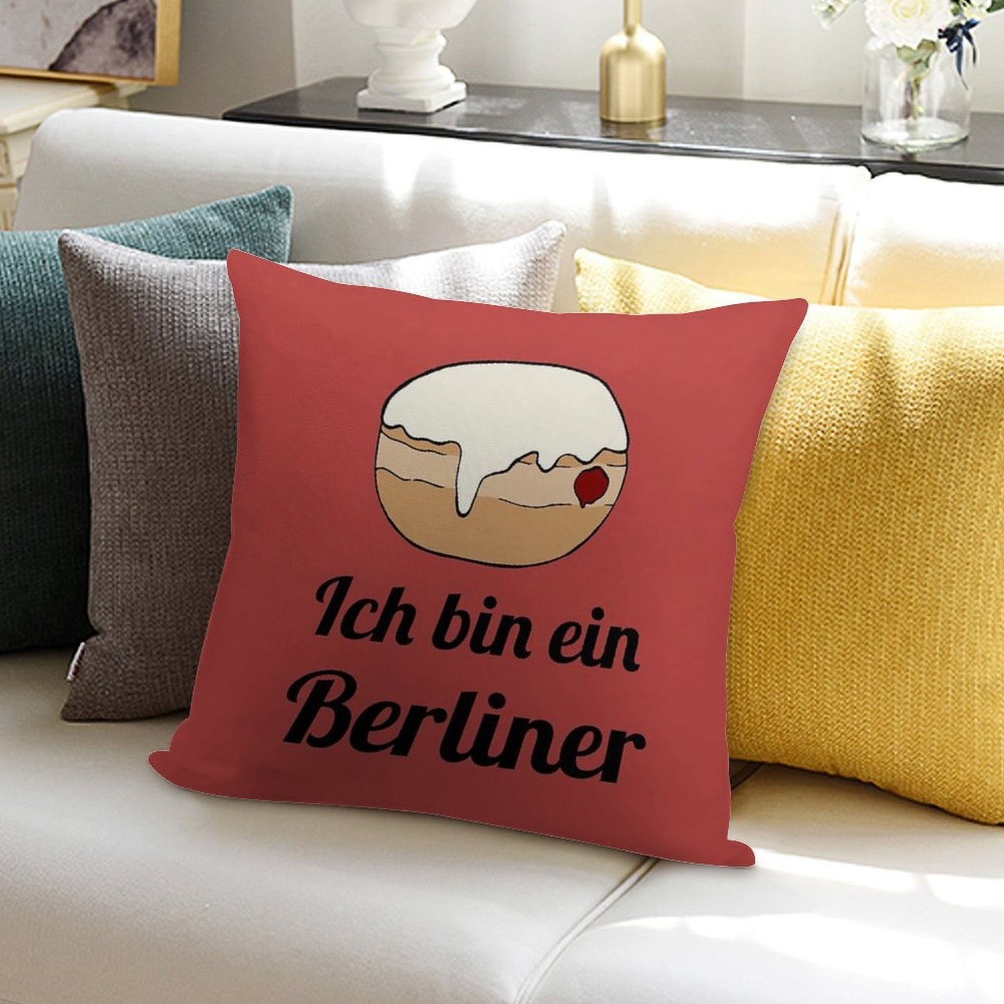 Ich Bin Ein Berliner Soft Hidden Zipper Throw Pillow