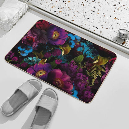 Mystical Night III Botanical Night Garden Nightgarden  Repositionable Bath Mat