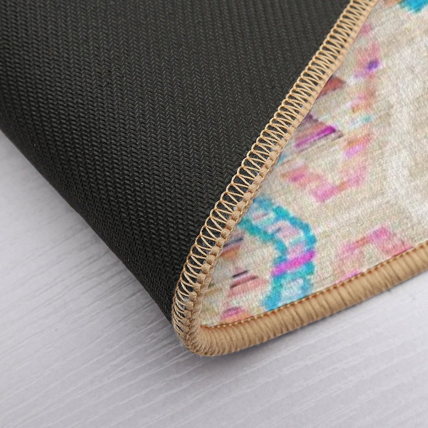 Woven Textured Pastel Kilim Pattern  Anti-Trip Bath Mat