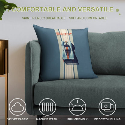 Porsche 917 24 Hours of Le Mans Race Car Soft Easy Maintenance Throw Pillow