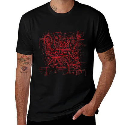 Pierce The Veil - Misadventures Cover in Red Print Easy-care T-Shirt