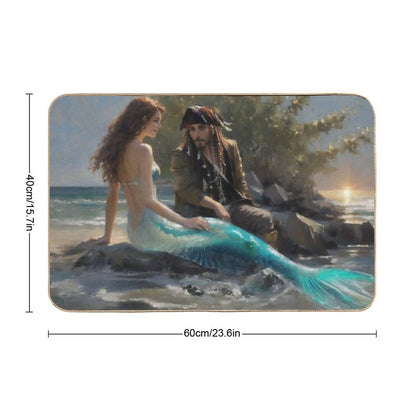 Pirate And Mermaid  Non-Slip Bath Mat