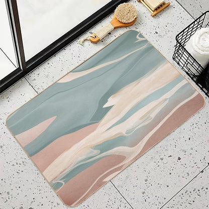 Minty Waves Abstract  Anti-Trip Bath Mat