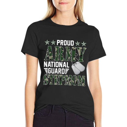 Proud Army National Guard Stepmom Military Family Veteran  Durable T-Shirt