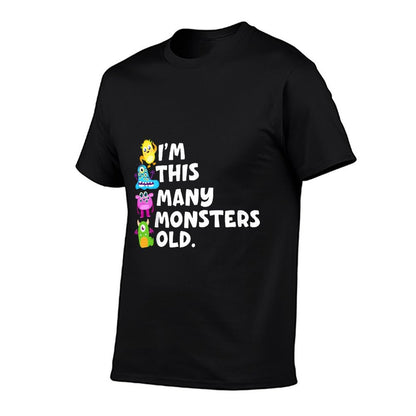 Kids I'm This Many Monsters Old 4 Four Year Old Kids 4th Birthday  Easy-care T-Shirt