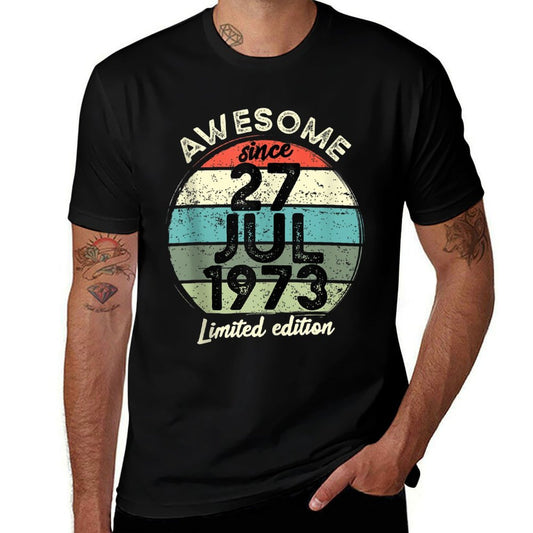 50 Year Old Birthday 27 July 1973 50th Birthday  Trendy Pattern T-Shirt