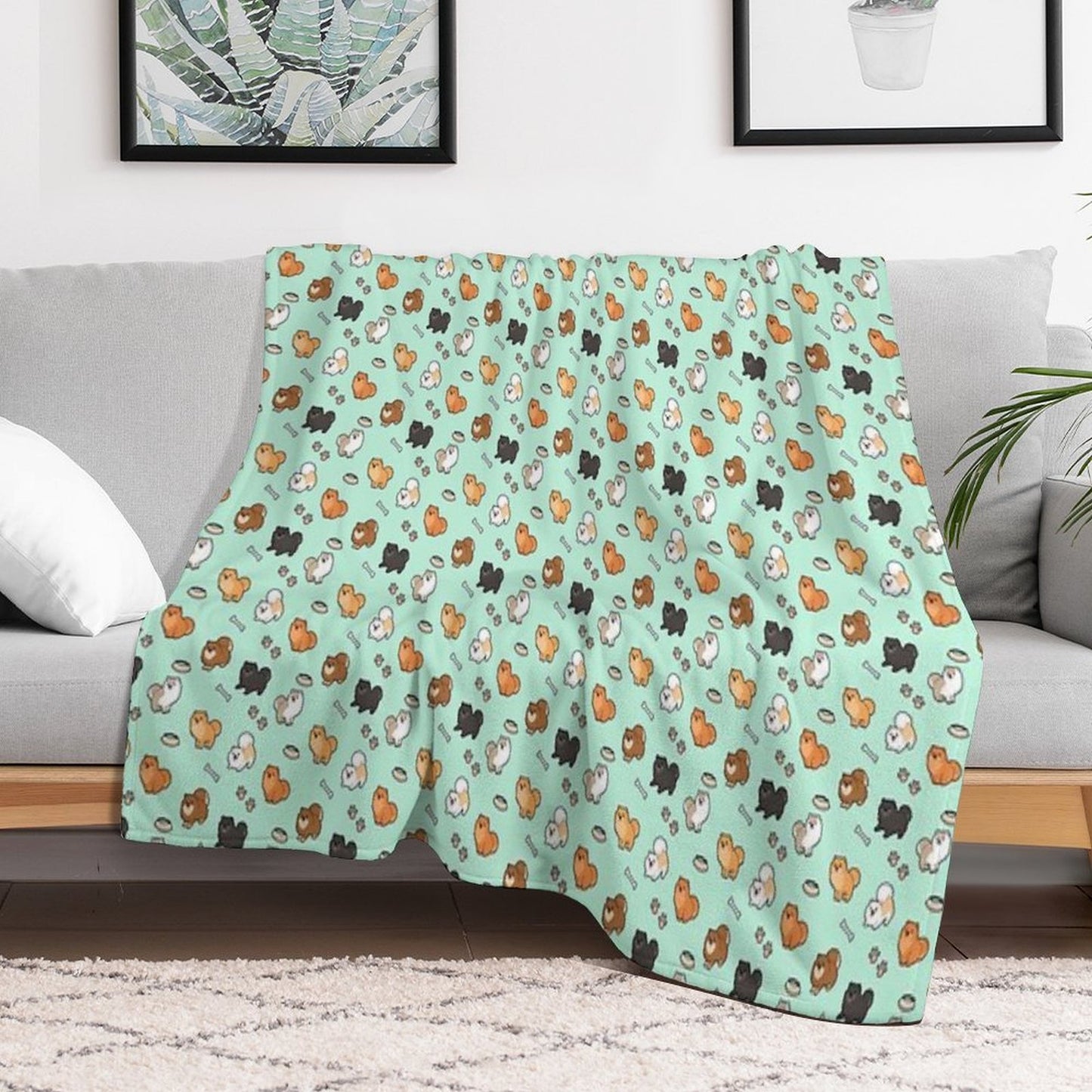 Cute Pomeranians Premium Throw Blanket