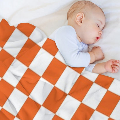 Tennessee Orange And White Checkerboard Versatility Throw Blanket