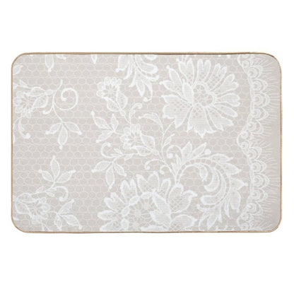 Lace on GreyPink  Pet-Safe Bath Mat