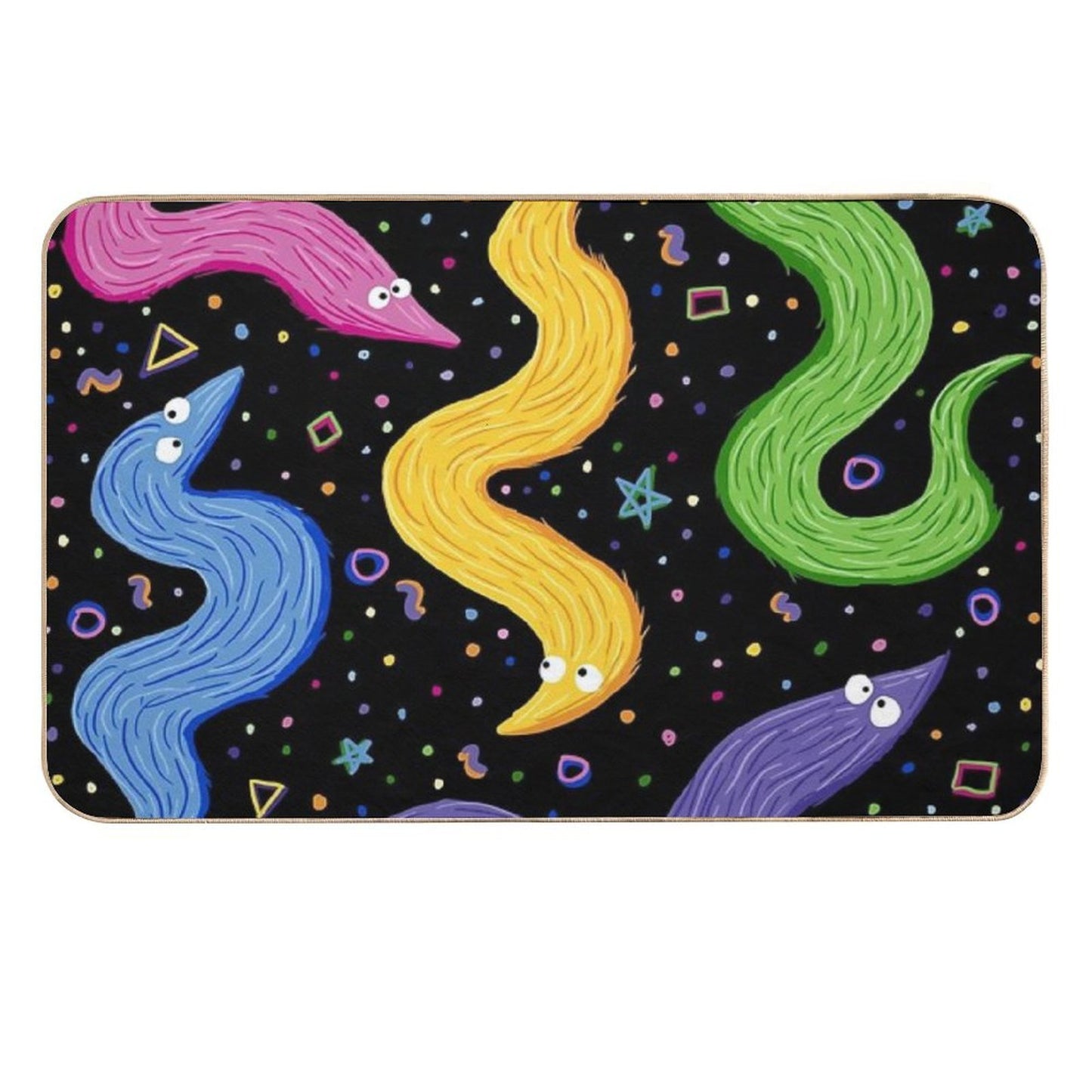 Bowling Worm On A String  Dirt-Trapping Bath Mat