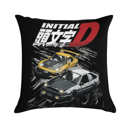 Mountain Drift Racing Initial D Tandems AE86 Vs FD Rx-7 Soft Washable Throw Pillow