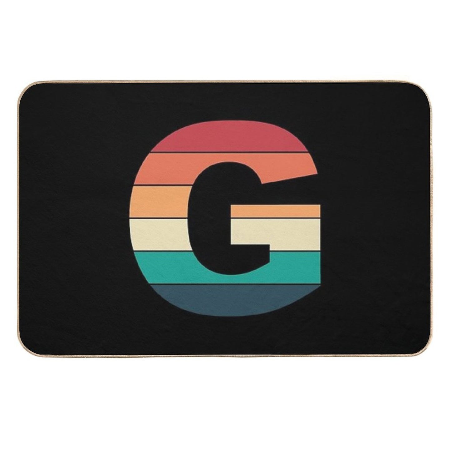 Retro Vintage Sunset Letter G  Slip-Resistant Bath Mat