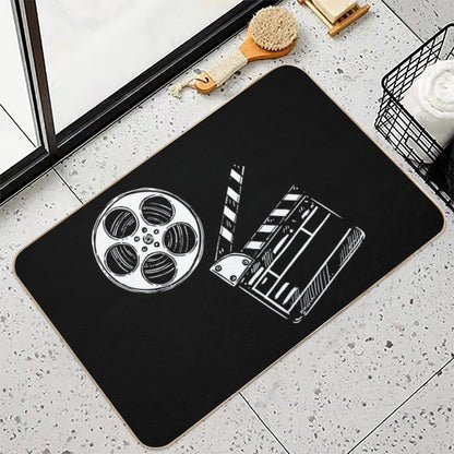 Movies, Film And Clapperboard  Versatile Bath Mat