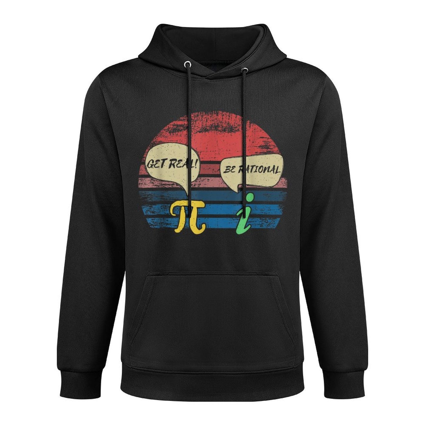Funny Math Pi Day Gift I Get Real Be Rational Shrink-Resistant Hoodie