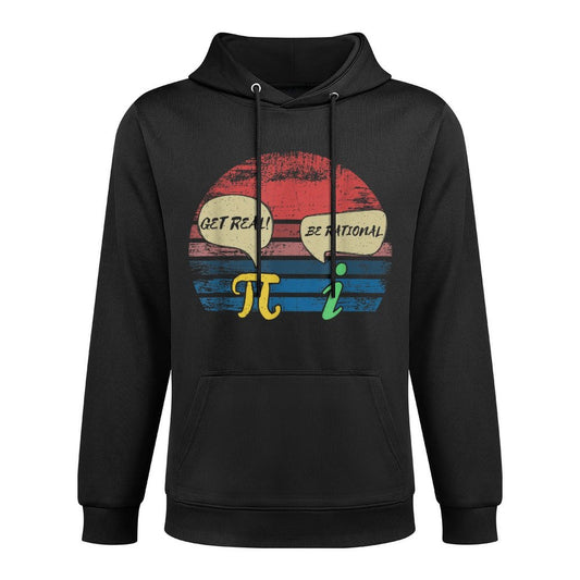Funny Math Pi Day Gift I Get Real Be Rational Shrink-Resistant Hoodie