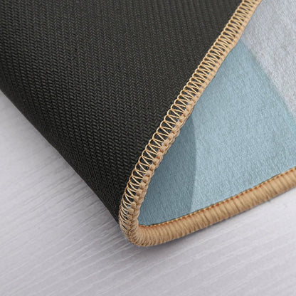 Retro Style Design with Blue And Pink Waves  Long-Lasting Bath Mat