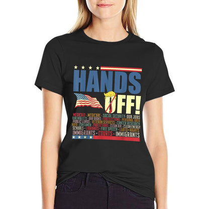 Resist Hands Off Protest Anti Trump  Trendy Pattern T-Shirt