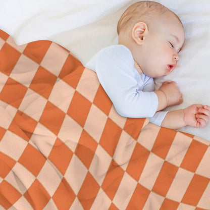 Check IV - Orange Twist Multi-functional Throw Blanket