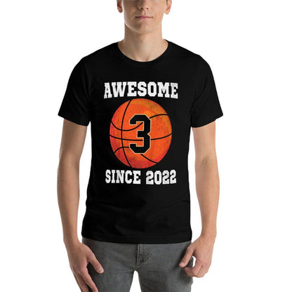 Kids 3rd Birthday Basketball Lover 3 Years Old Vintage Sports  Stretchy T-Shirt