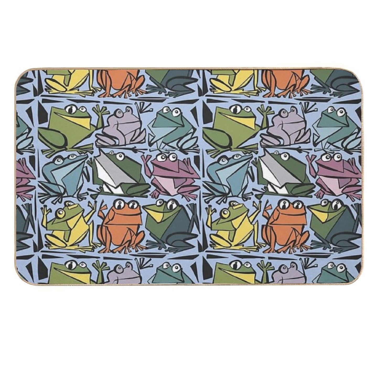 Funny Cool Artsy Frog Print Abstract Art  Slip-Resistant Bath Mat