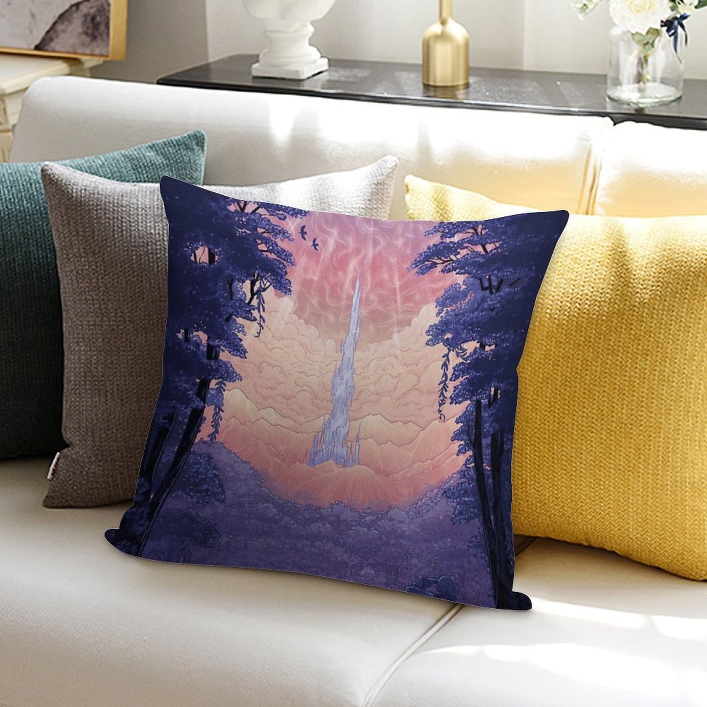 First Steps in Lakeland - Final Fantasy XIV Soft Luxury Feel Throw Pillow