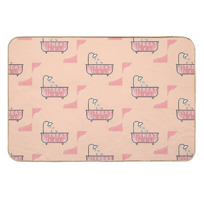 Treat Yo' Self Bathtub Spa Motivatinal Graphic- Together  Repositionable Bath Mat