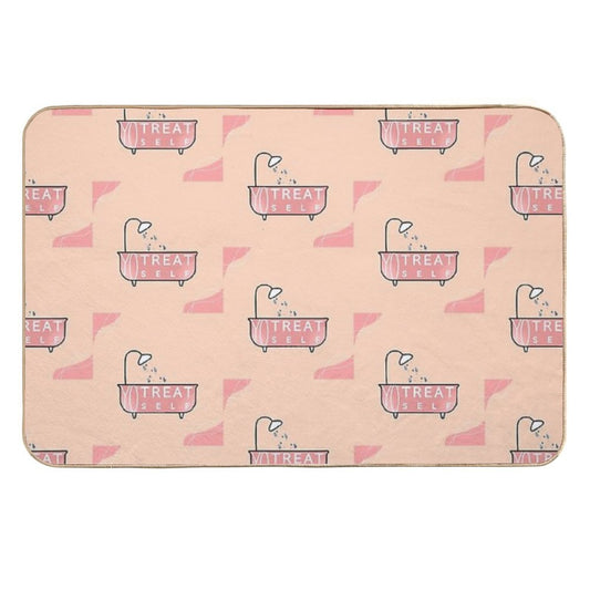 Treat Yo' Self Bathtub Spa Motivatinal Graphic- Together  Repositionable Bath Mat
