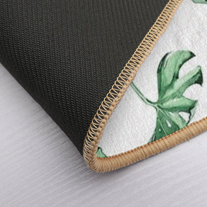 Monstera Pattern Green Durable Bath Mat