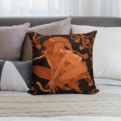 Achilles And Patroclus Soft Short Plush Fabric Throw Pillow