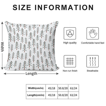 Fir Tree Doodle Wood Soft Decorative Cover Throw Pillow