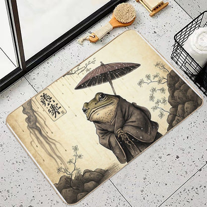 Rainy Day Frog  Repositionable Bath Mat