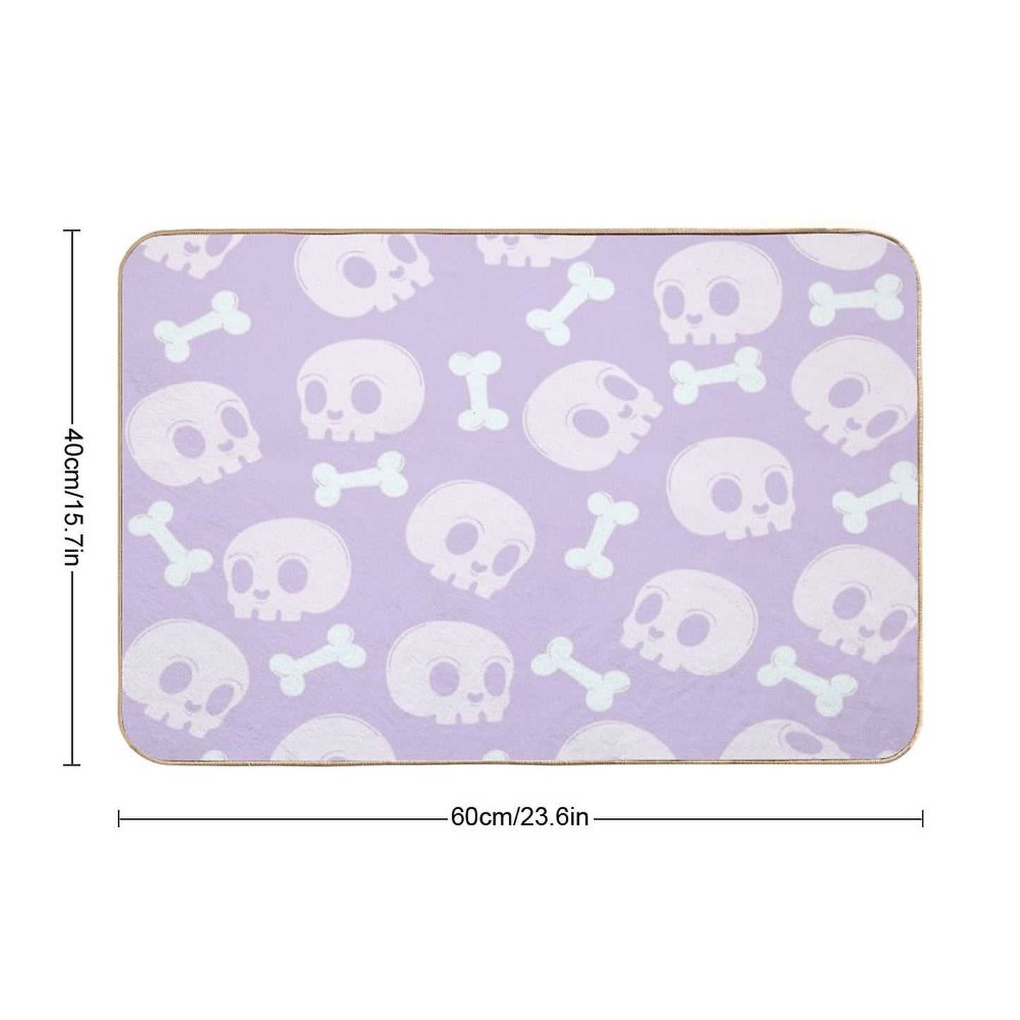 Bones An Skull  Fade-Resistant Bath Mat