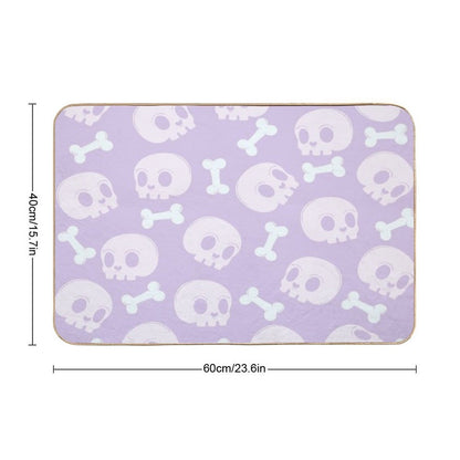 Bones An Skull  Fade-Resistant Bath Mat