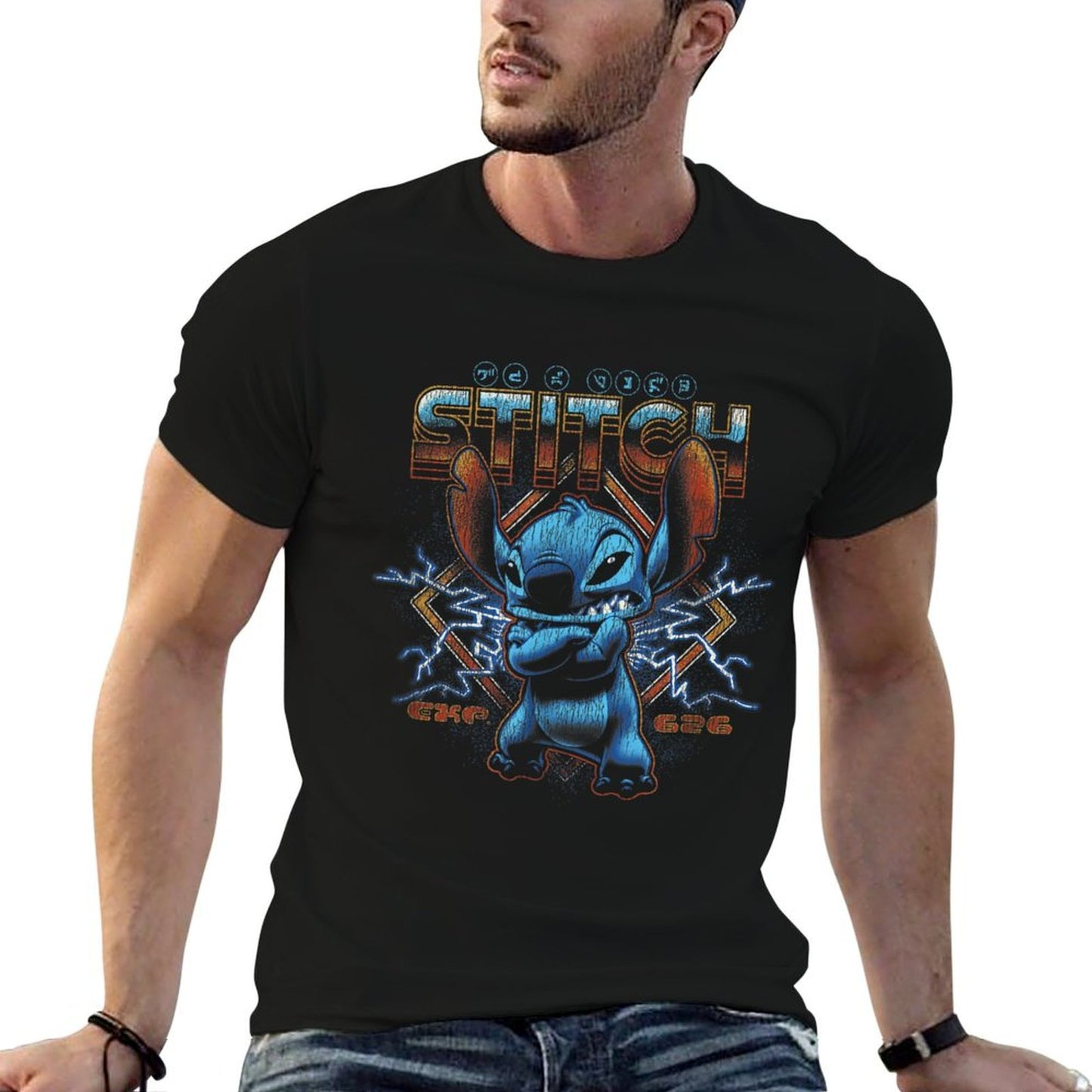 Lilo & Stitch Folded Arms Rock Poster Stretchy T-Shirt