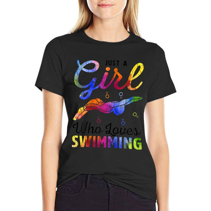 Just A Girl Who Loves Swimming Funny Swimmer Player Graphic  Affordable Price T-Shirt