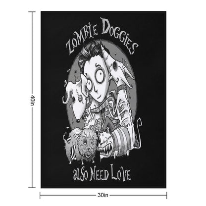 Zombie Doggies Also Need Love Comfort Throw Blanket