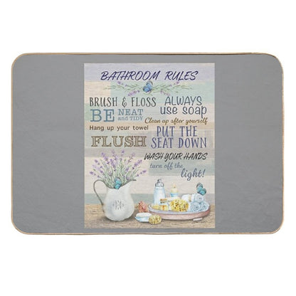 Lavender Bathroom Rules  Repositionable Bath Mat