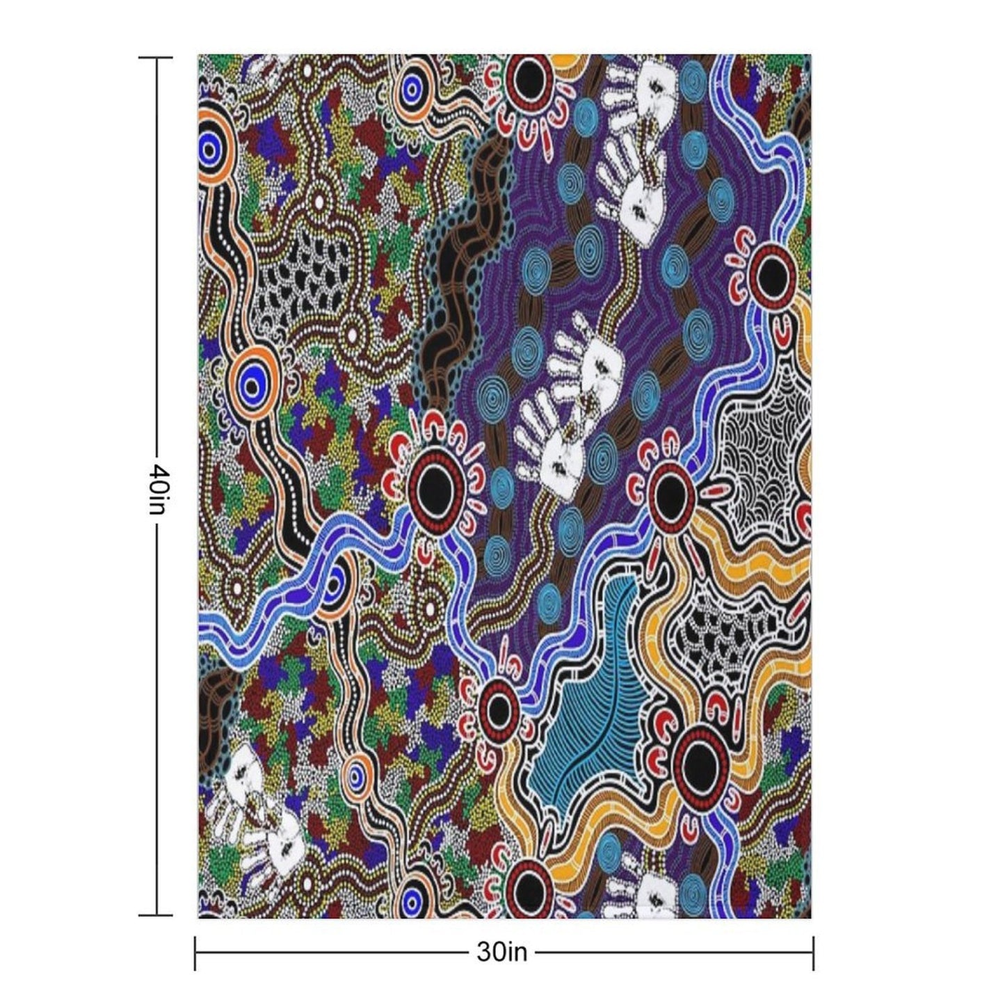 Authentic Aboriginal Art - Discovering Your Dreams Shrink-resistant Throw Blanket