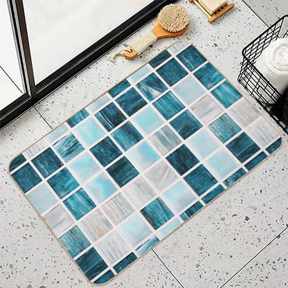 Geometric Marble Pattern  Slip-Resistant Bath Mat