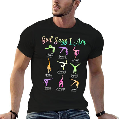 God Says I Am Cartwheel Gymnastic Christian Girls Religious  Moisture-wicking T-Shirt