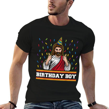 X-Mas Funny Jesus Bday Gifts For Kids  Adults Jesus Birthday Boy Funny Christmas Party Cute Jesus Graphic Black  Oversized Silhouette T-Shirt
