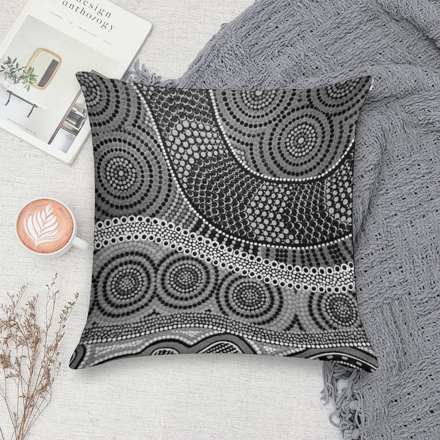 Australian Aboriginal Art Soft Fade-Resistant Throw Pillow