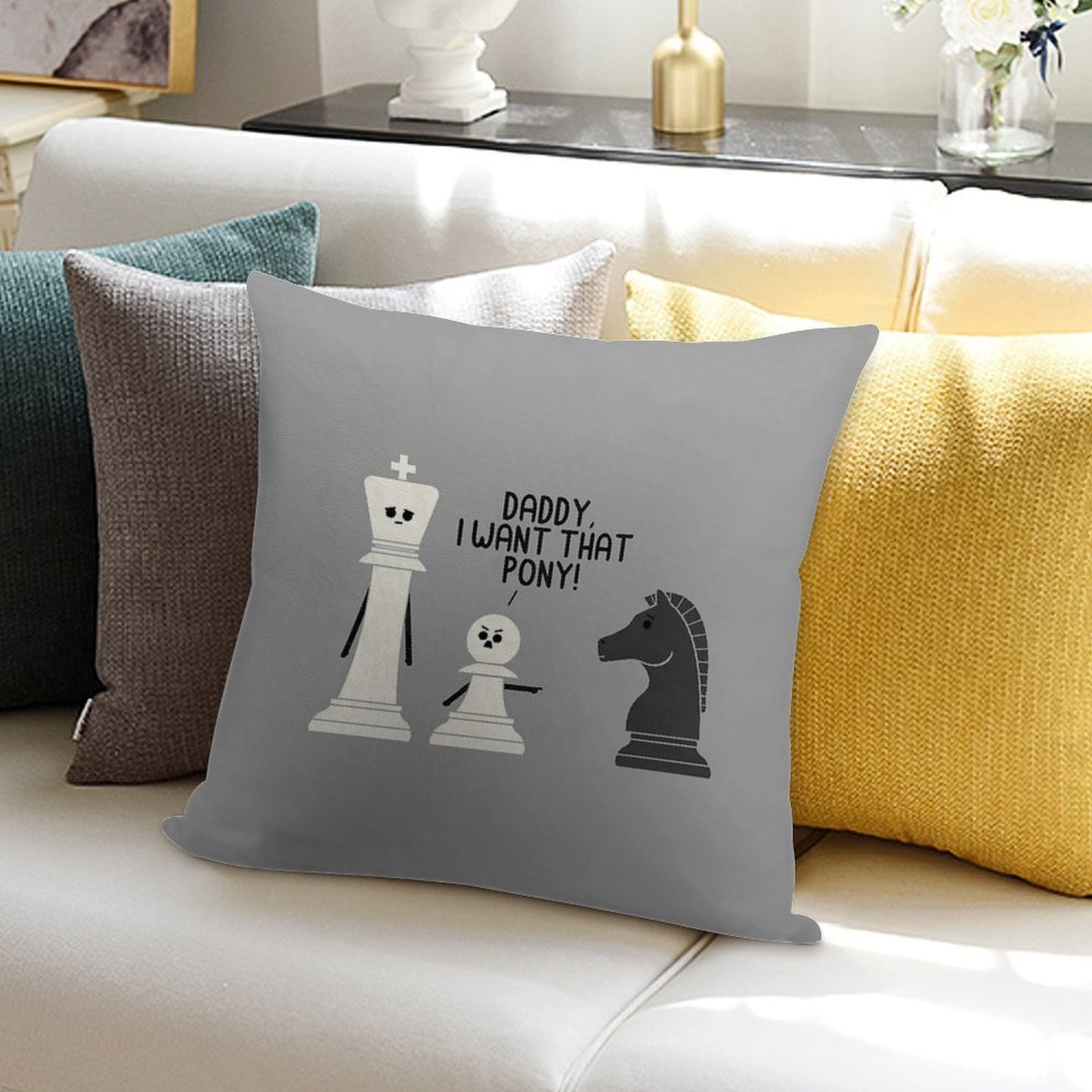Pony Soft Hidden Zipper Throw Pillow