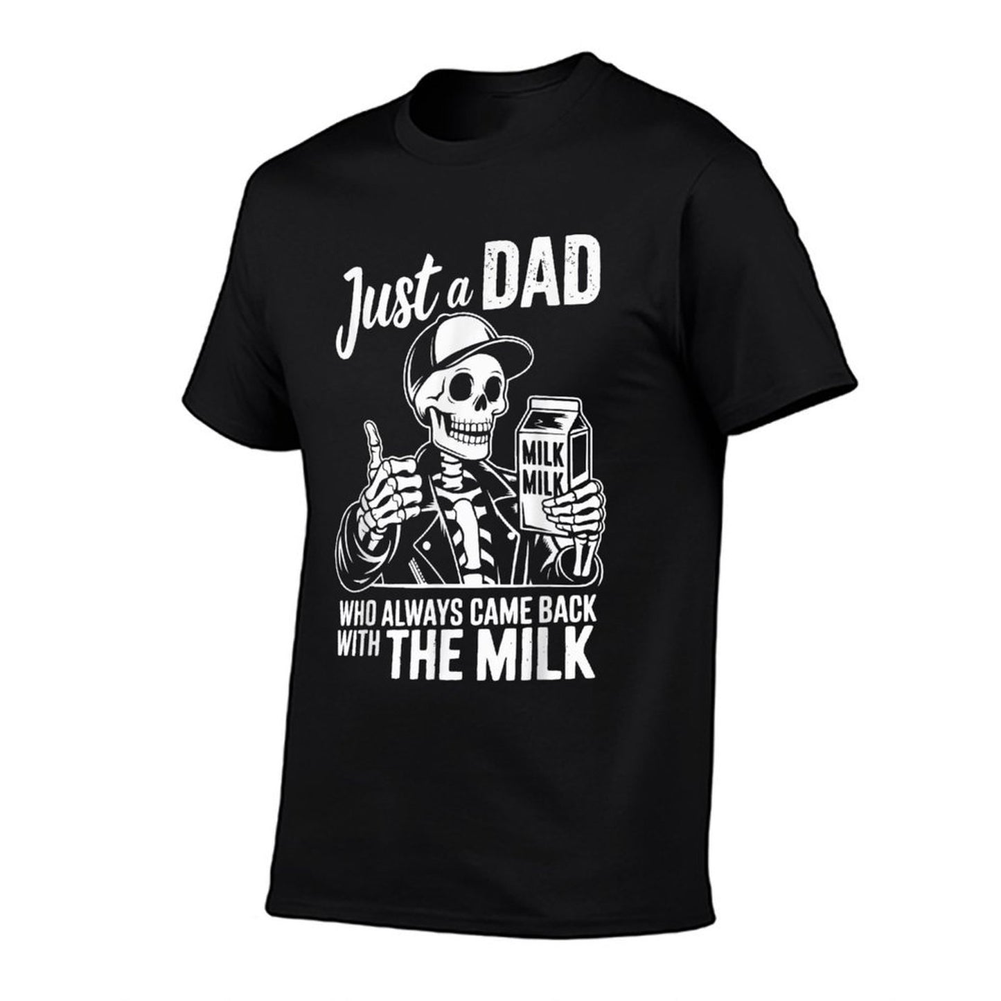 Just A Dad Who Always Came Back With The Milk Funny Fathers  Polyester Blend T-Shirt