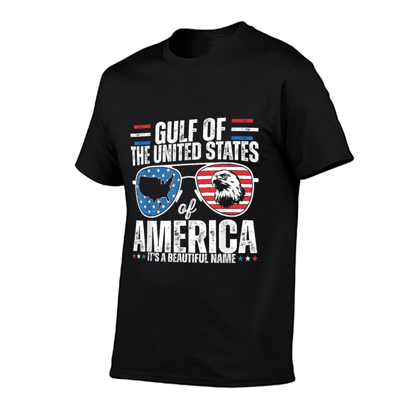 Gulf of USA America Flag Pride Patriotic Gulf of US America Heathered Texture T-Shirt