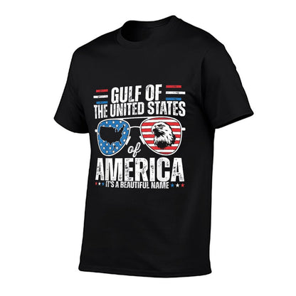 Gulf of USA America Flag Pride Patriotic Gulf of US America Heathered Texture T-Shirt