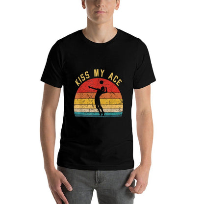 Volleyball Kiss My Ace Volleyball-Player Coach Gift Idea  Summer-ready Fabric T-Shirt