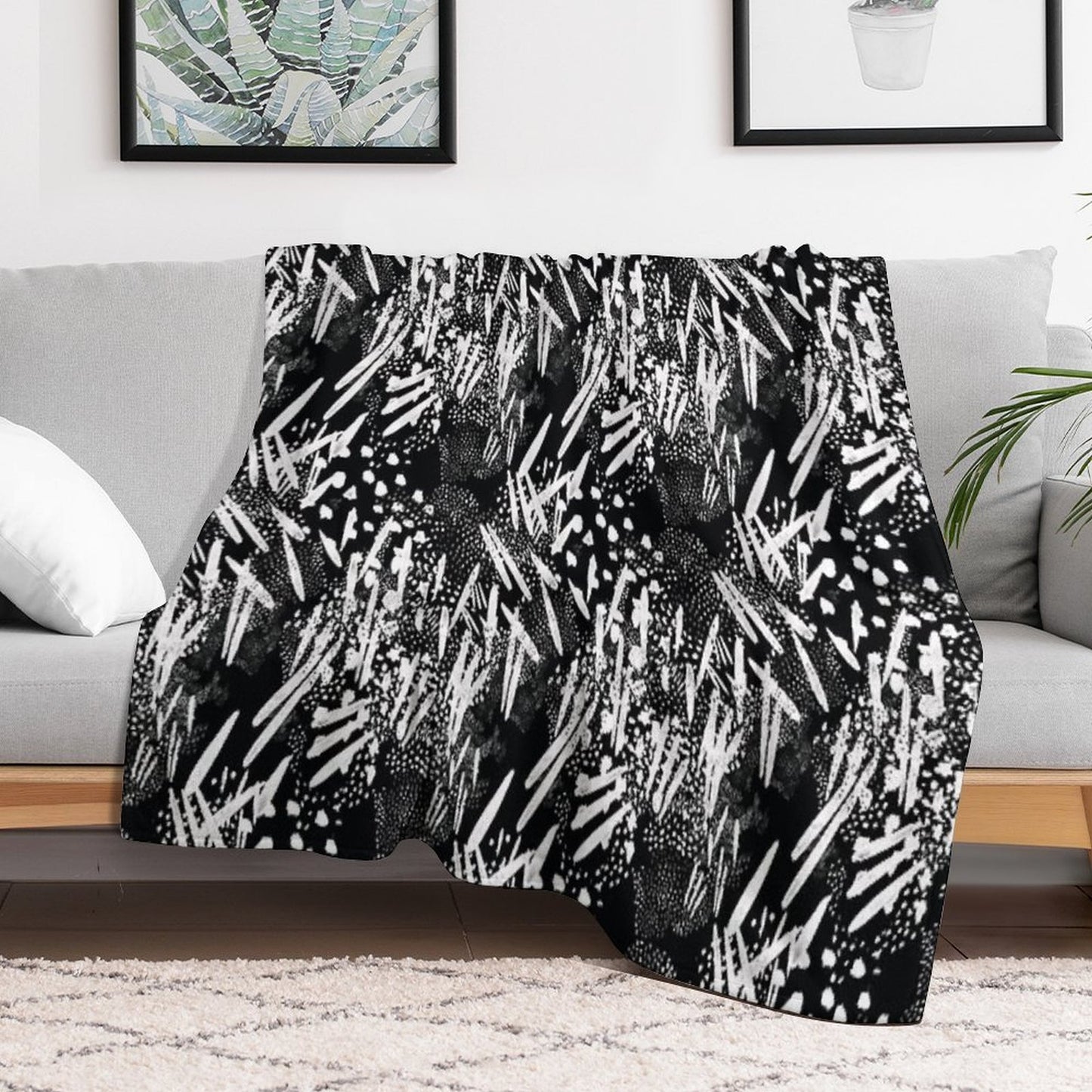 Seed Pattern Black Premium Throw Blanket